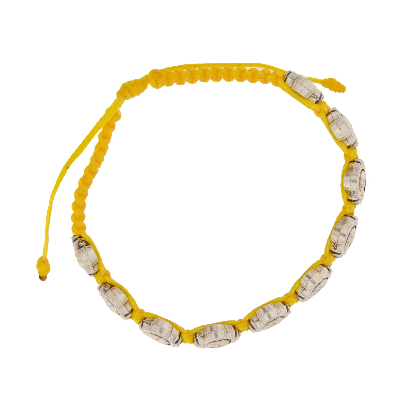 Bracciale in corda con medaglie Gesù Misericordioso e papa Francesco