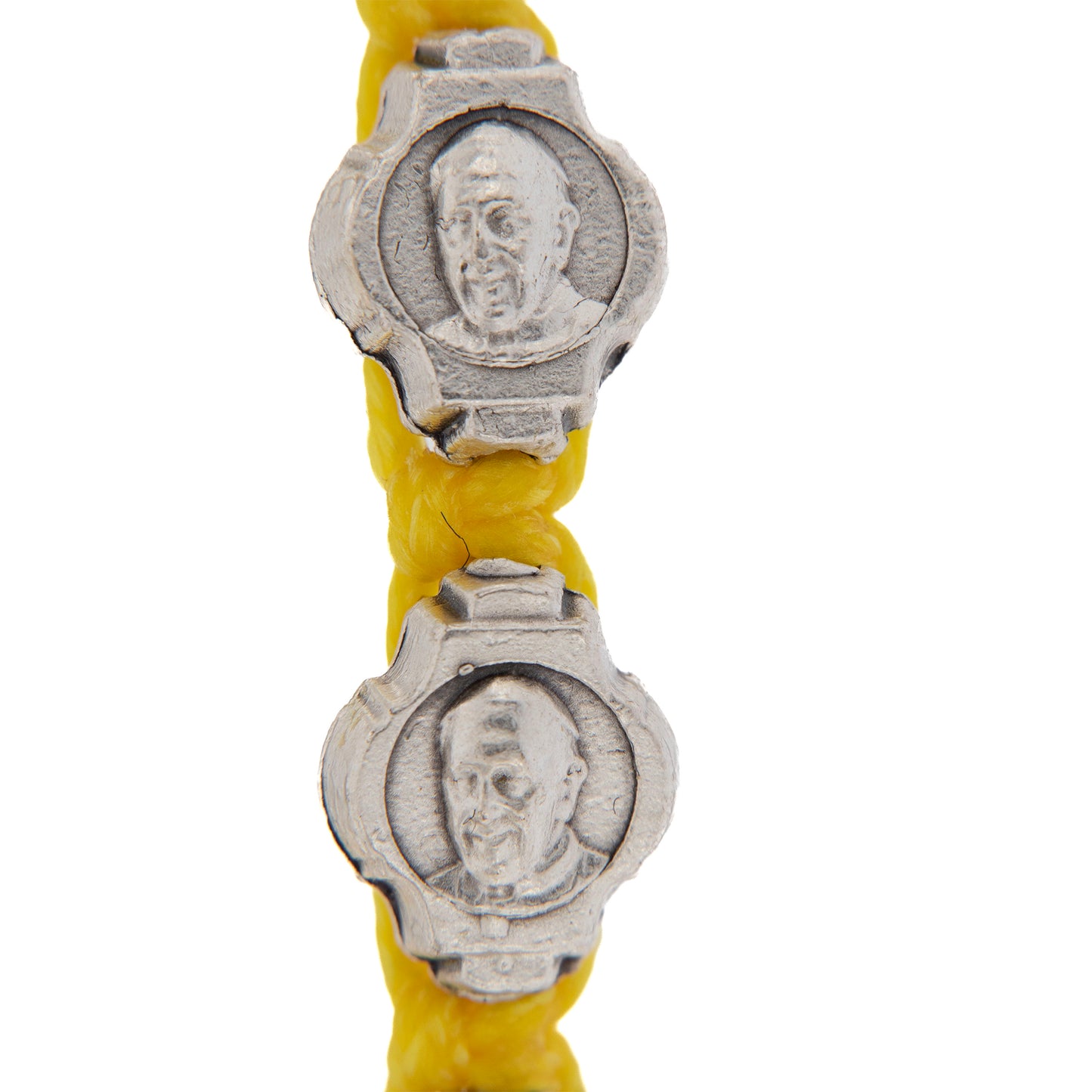 Bracciale in corda con medaglie Gesù Misericordioso e papa Francesco