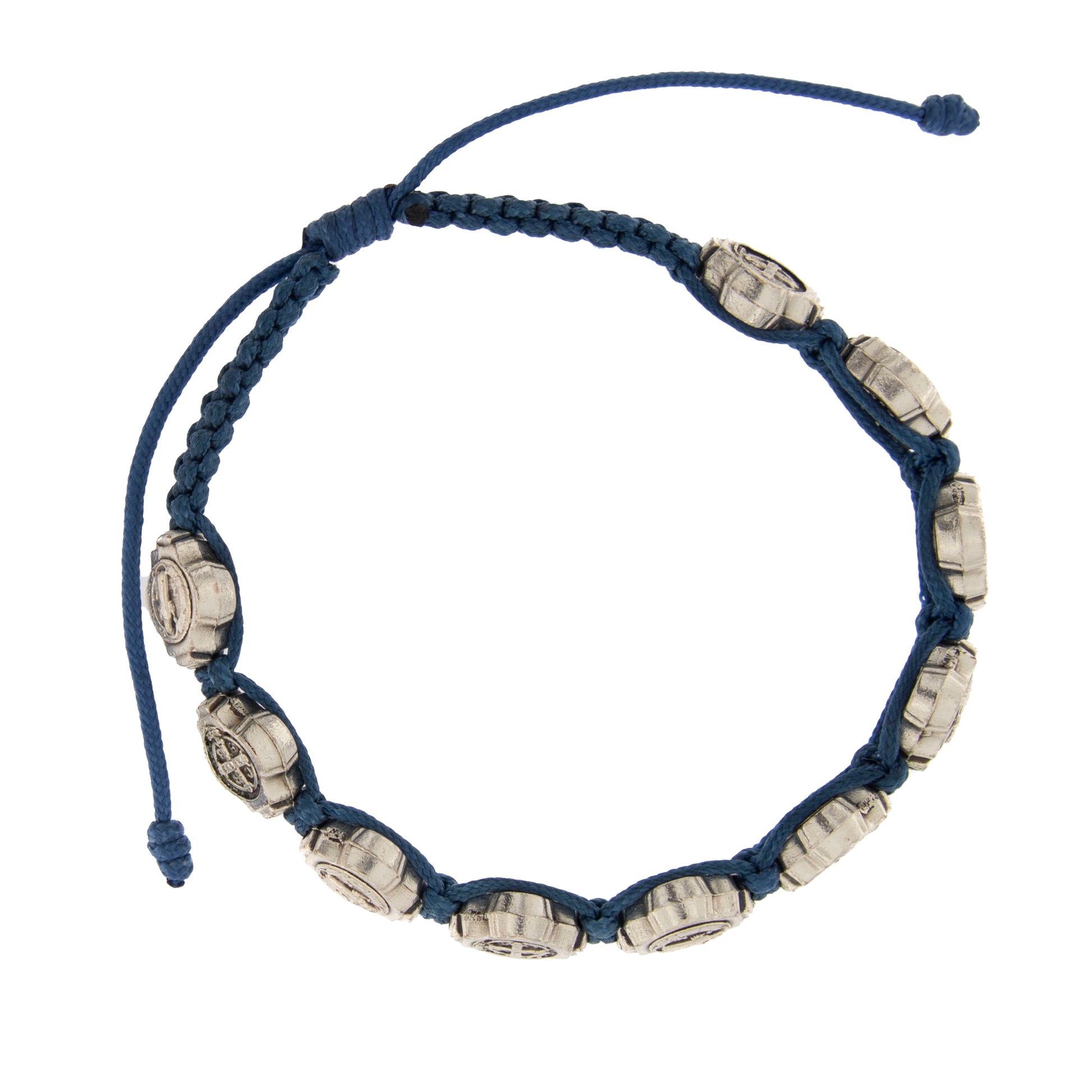 Bracciale in corda con medaglie san Benedetto