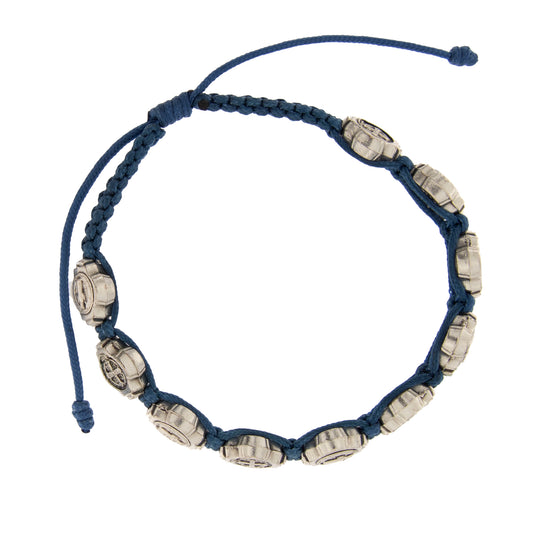 Bracciale in corda con medaglie san Benedetto