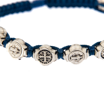 Bracciale in corda con medaglie san Benedetto