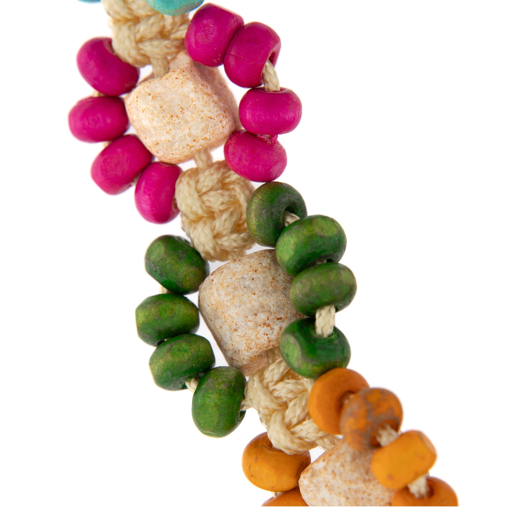 Bracciale in corda, pietra e legno