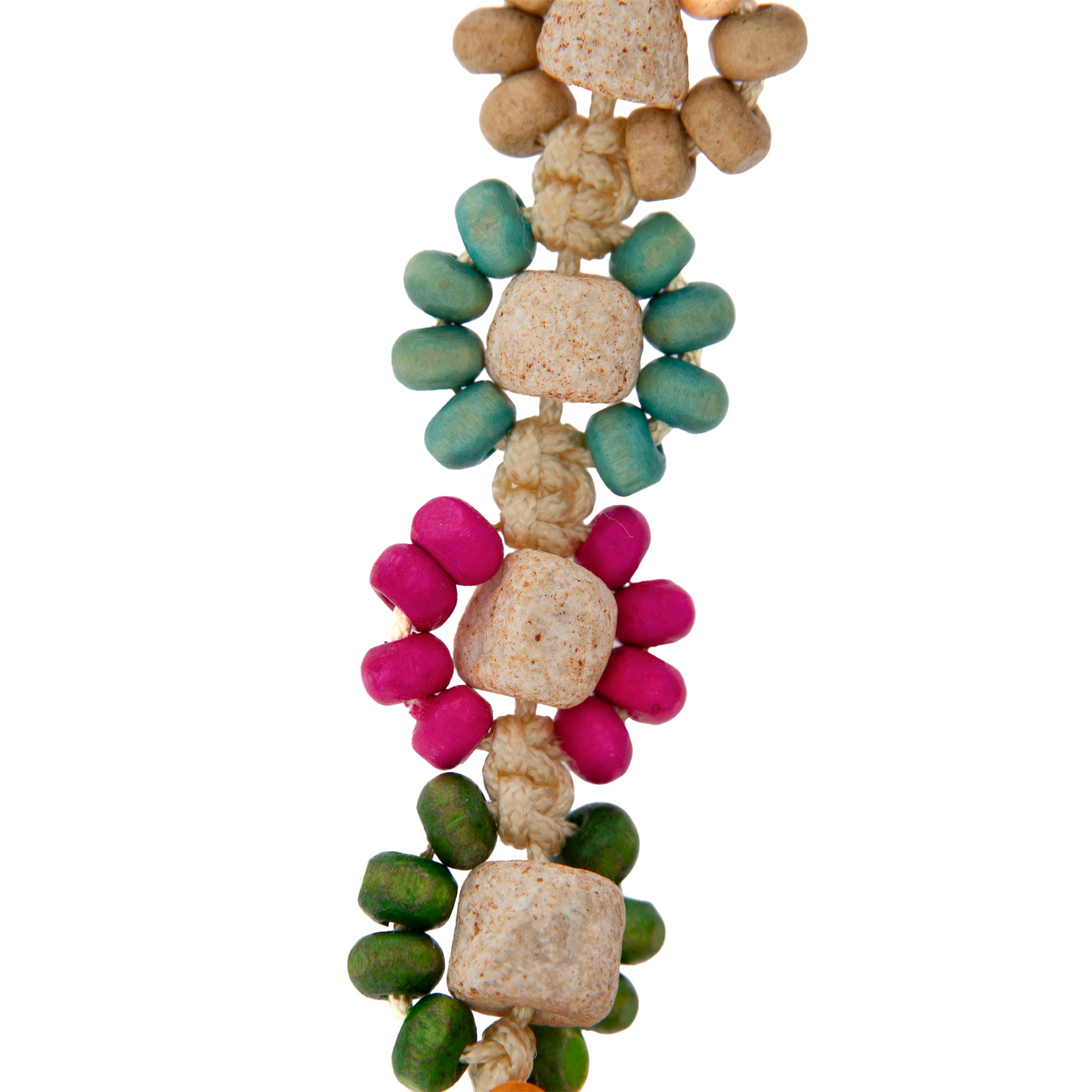 Bracciale in corda, pietra e legno