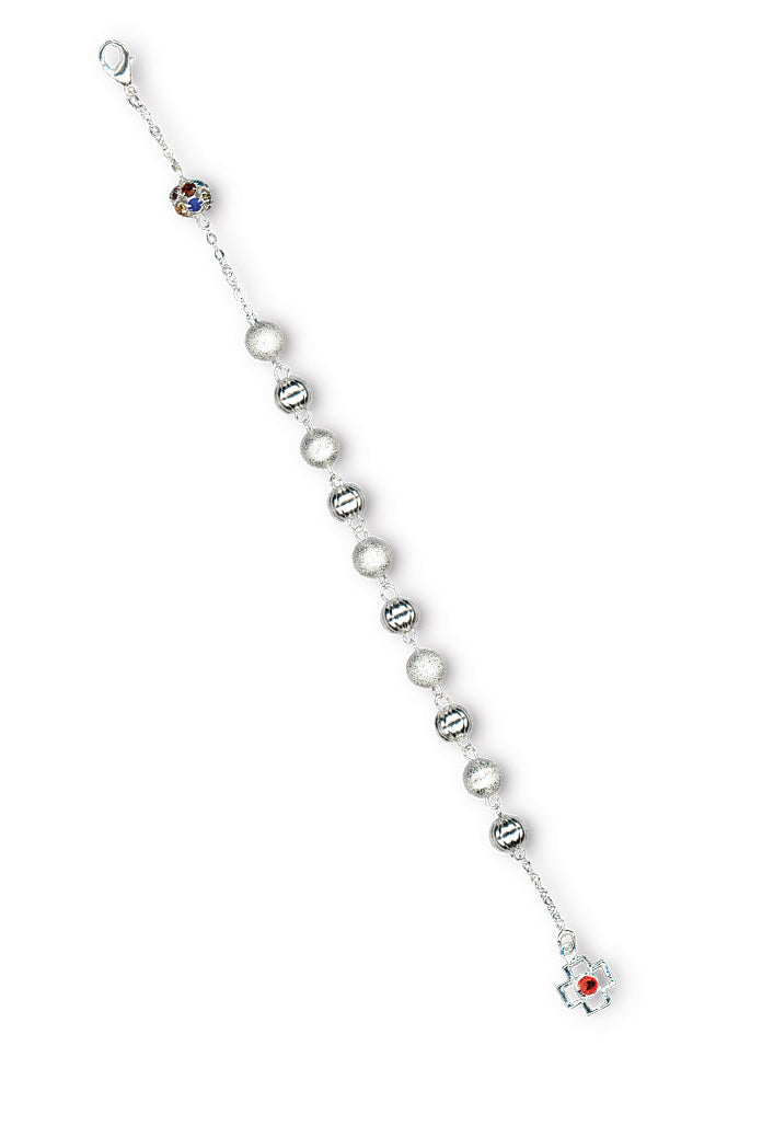 Bracciale decina, grani in metallo 8 mm