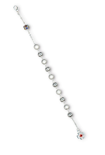 Bracciale decina, grani in metallo 8 mm