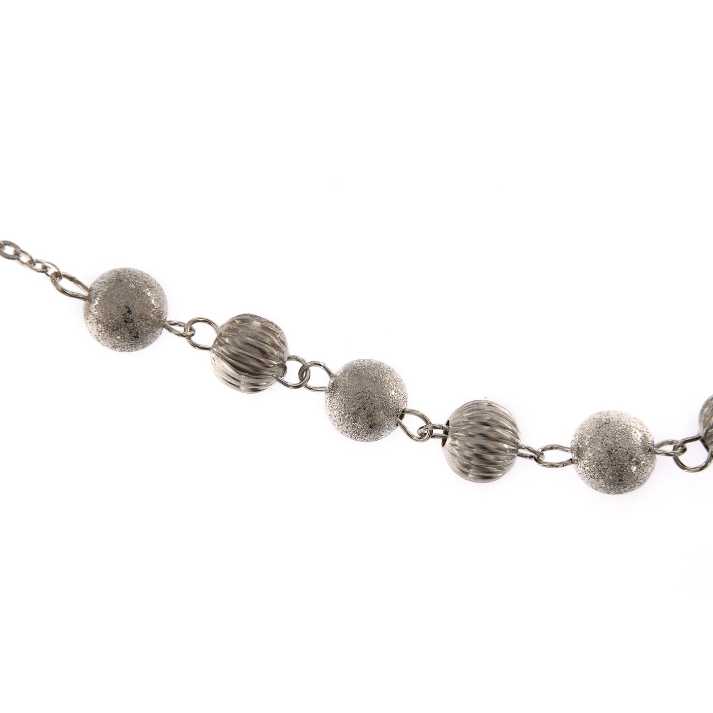 Bracciale decina, grani in metallo 8 mm