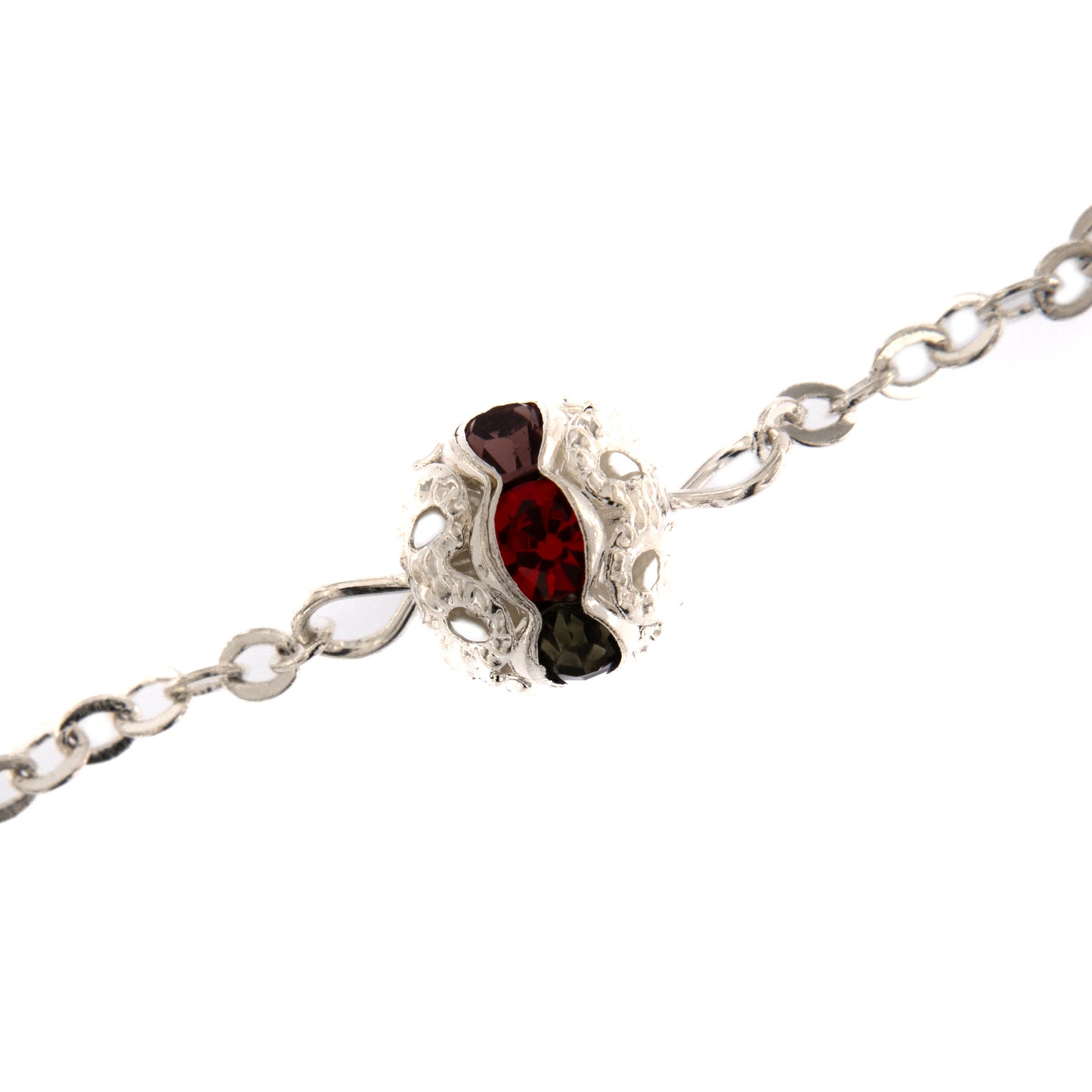 Bracciale decina, grani in metallo 8 mm