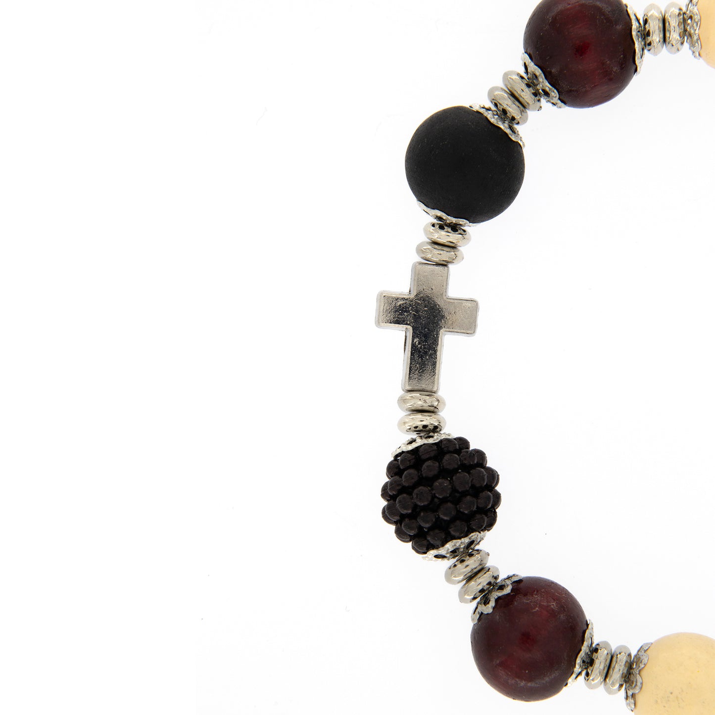 Bracciale decina elastico, grani colorati 10 mm