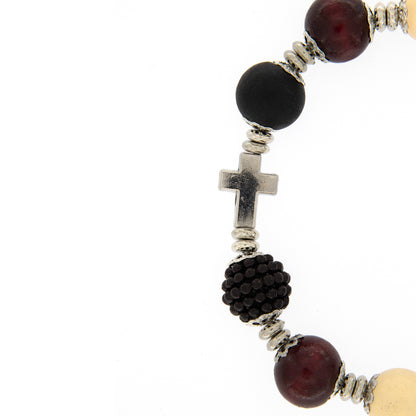 Bracciale decina elastico, grani colorati 10 mm