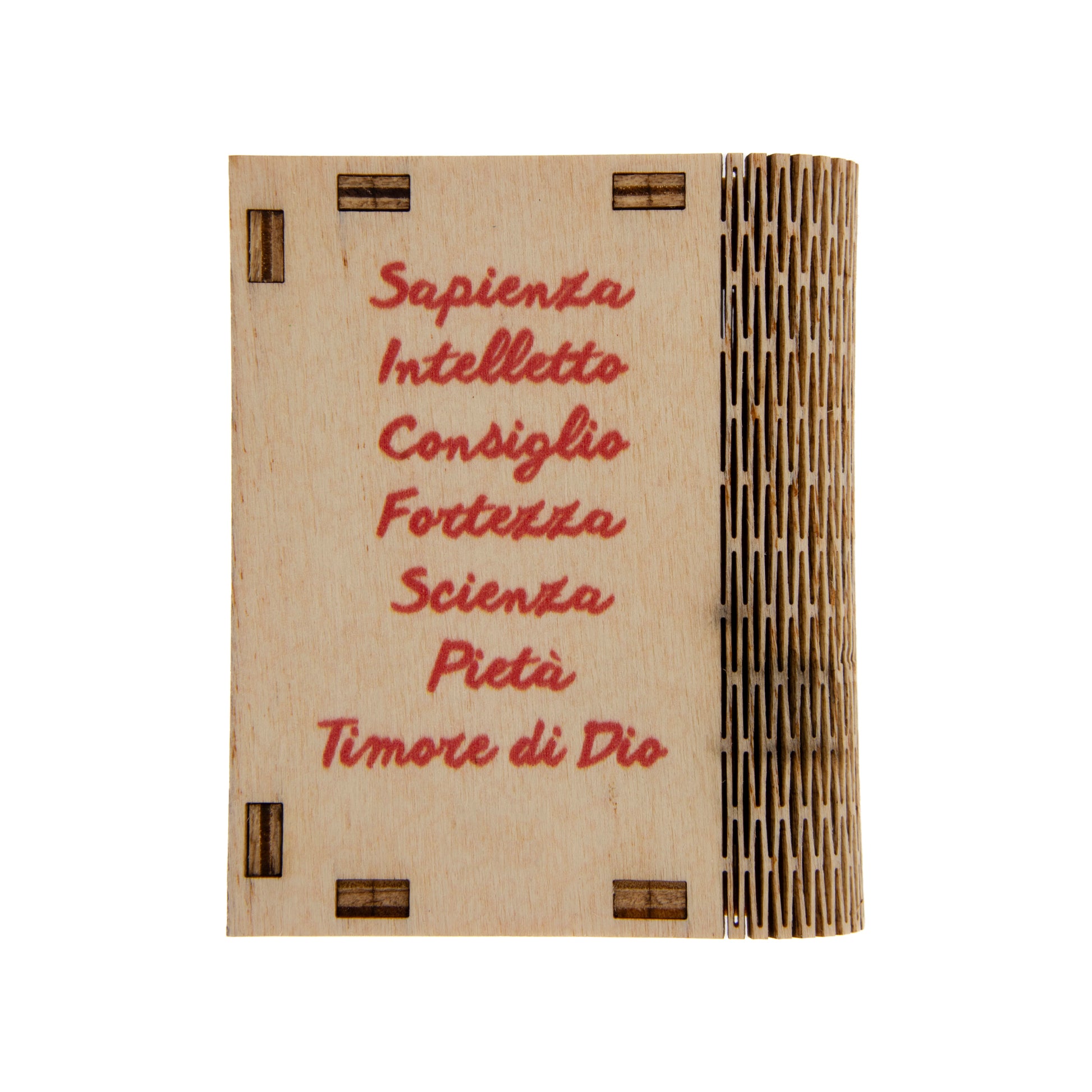 Ricordino Cresima - Corona in legno con scatolina abbinata 6x7 cm