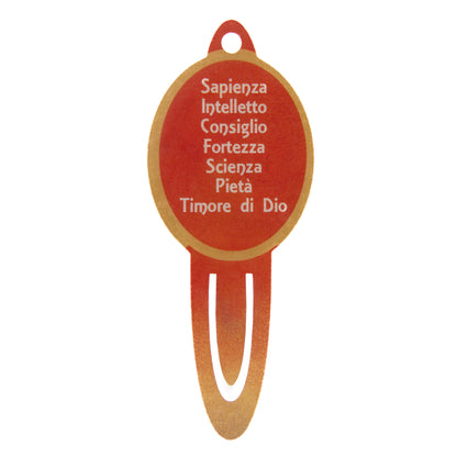 Coroncina in legno con sacchetto e segnalibro plastificato