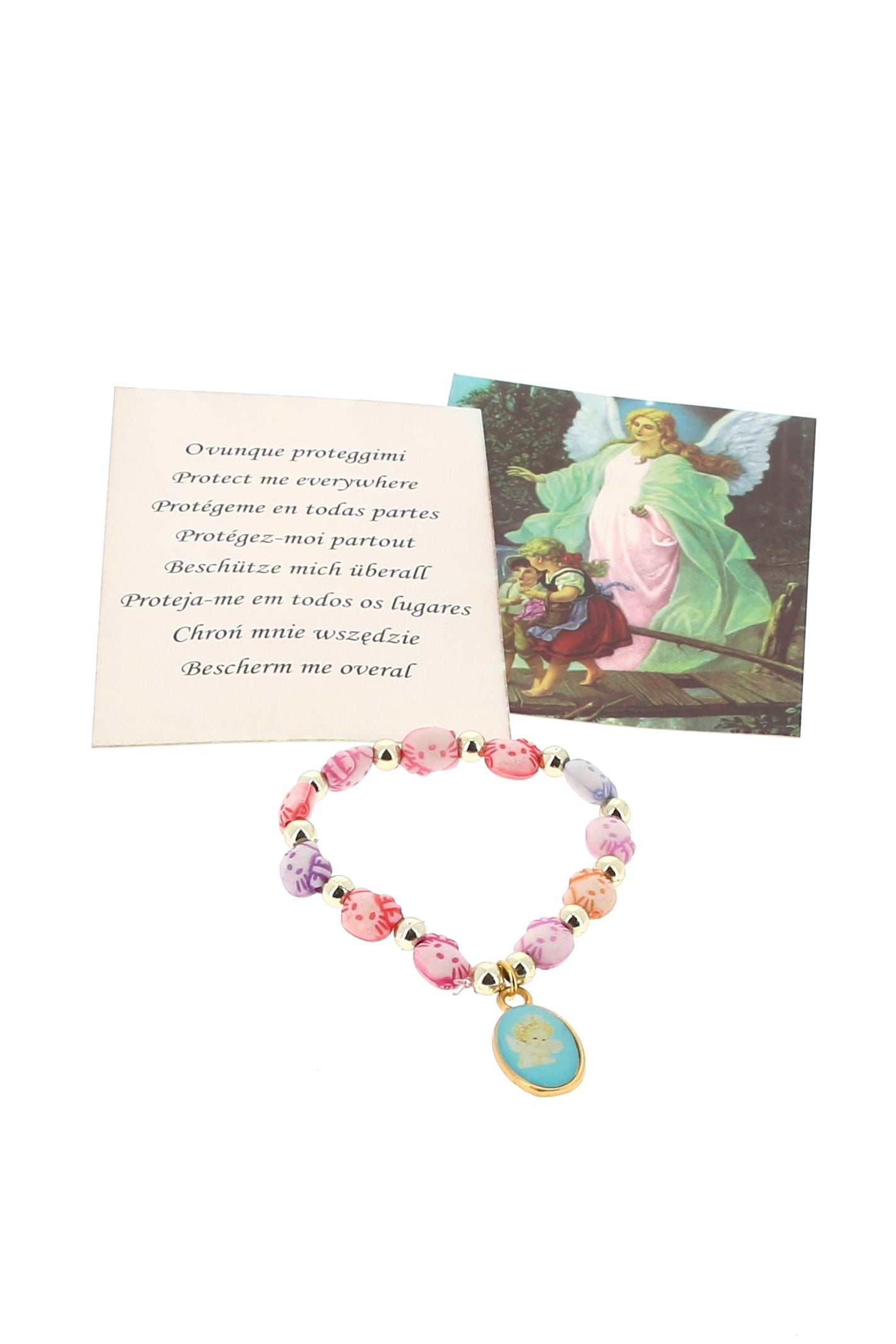 Bracciale elastico bimbi con ciondolo Angelo Custode