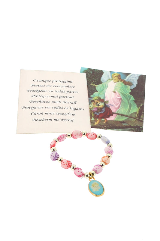 Bracciale elastico bimbi con ciondolo Angelo Custode