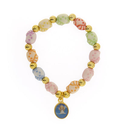Bracciale elastico bimbi con ciondolo Angelo Custode