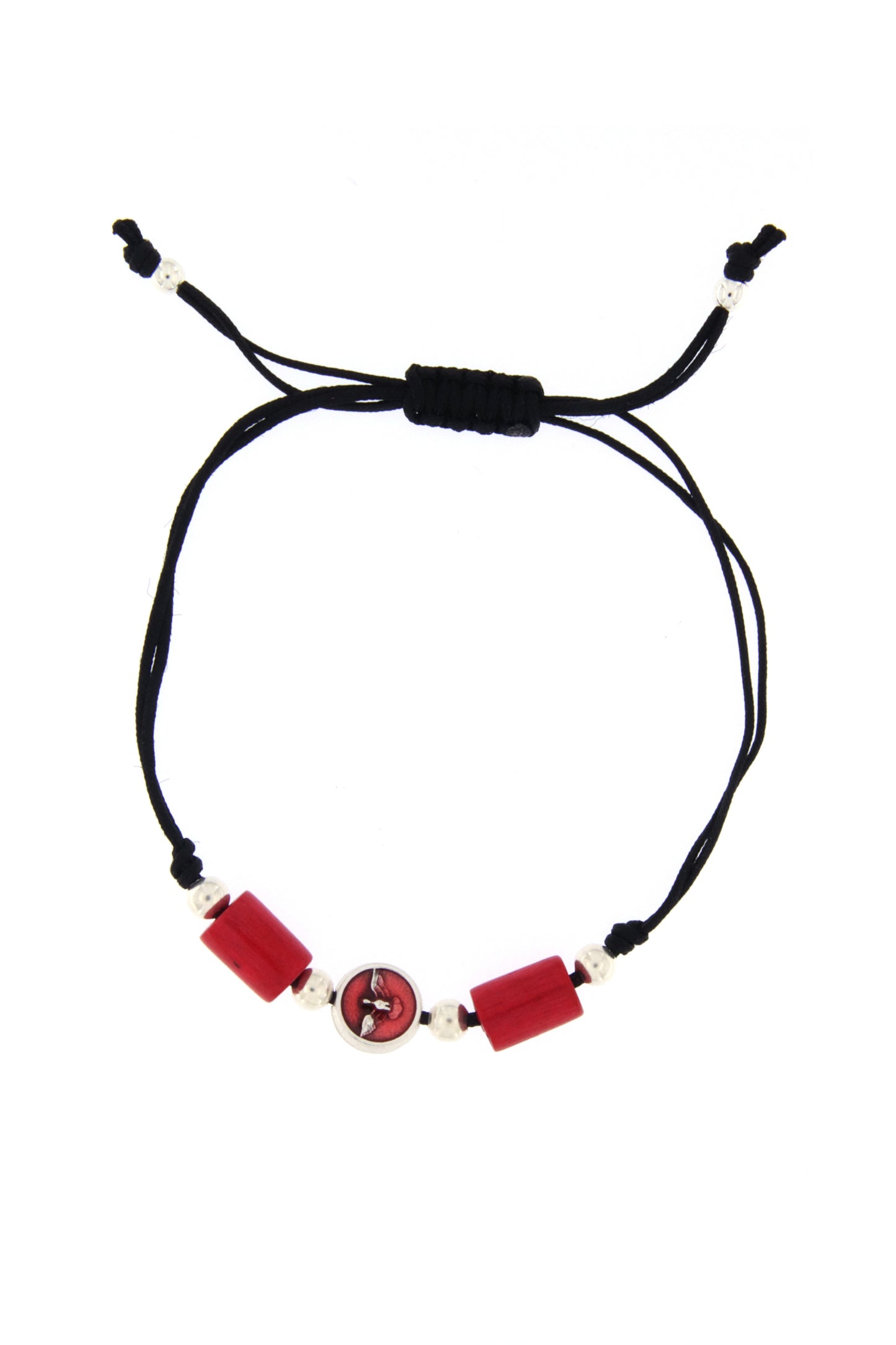 Ricordino Cresima - Bracciale in corda con medaglia smaltata e+ scatolina