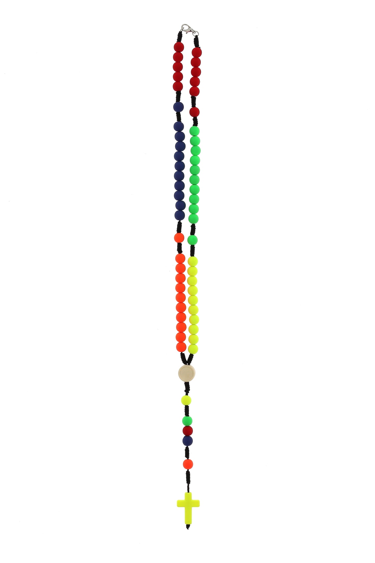 Corona indossabile in corda e grani in plastica fluo 7 mm