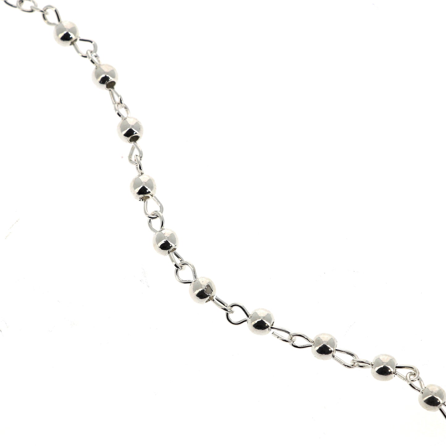 Bracciale decina in resina argentata