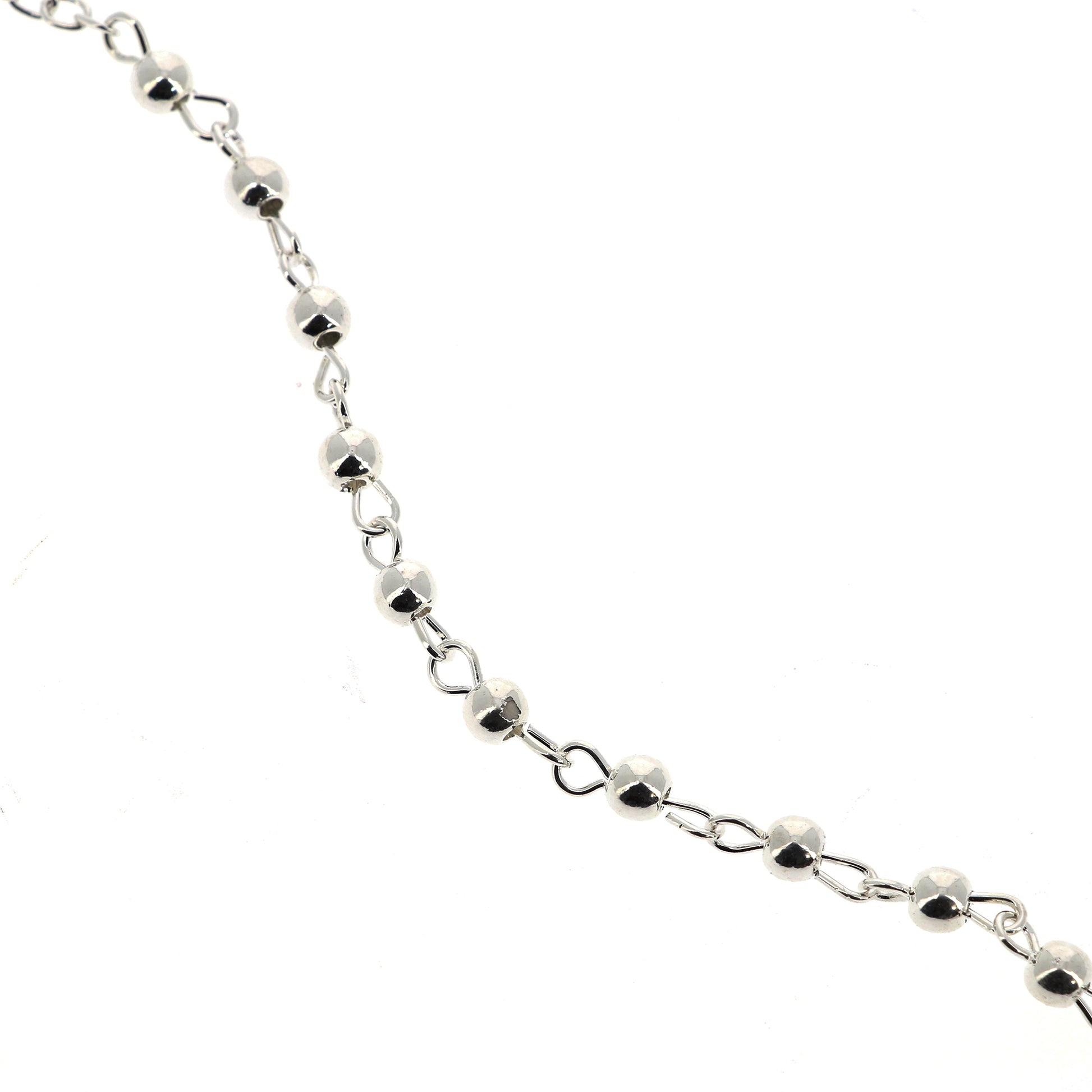 Bracciale decina in resina argentata