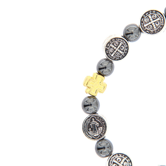 Bracciale elastico San Benedetto in Ematite
