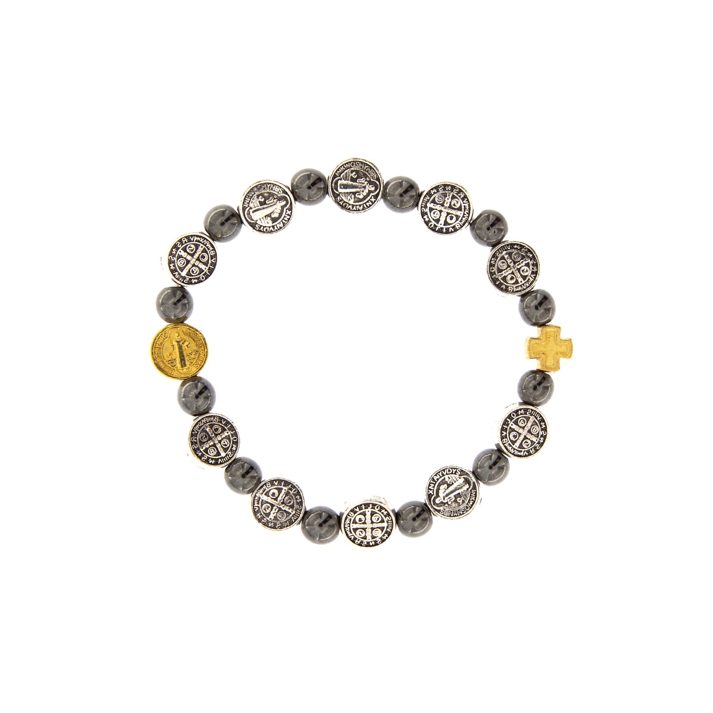 Bracciale elastico San Benedetto in Ematite