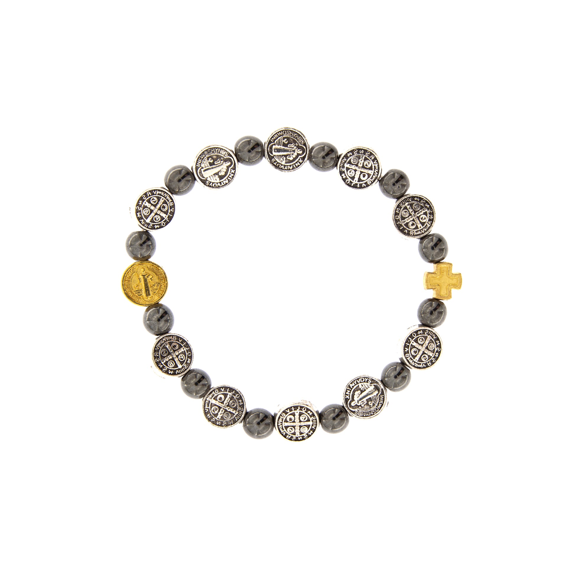 Bracciale elastico San Benedetto in Ematite