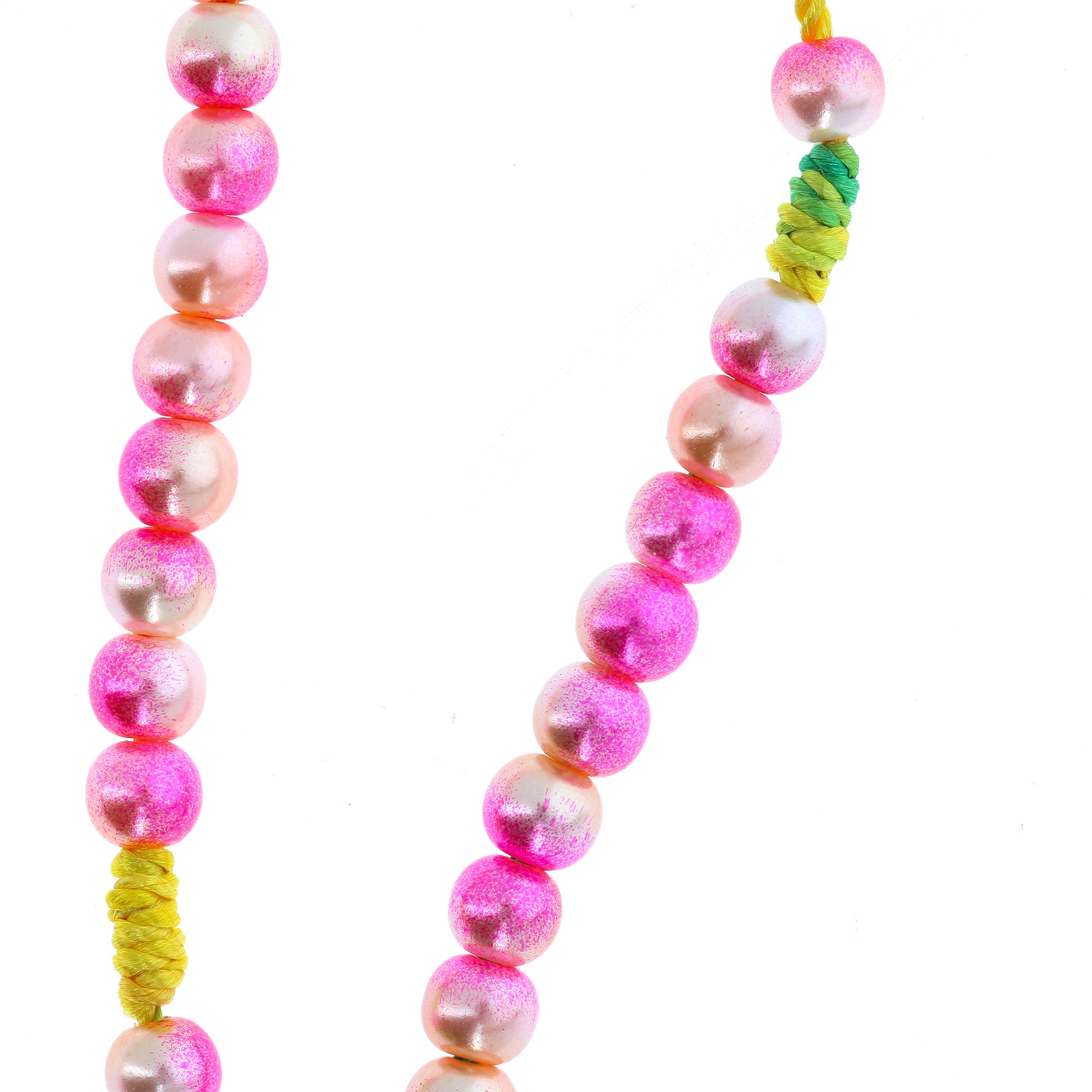 Corona in corda e grani in plastica perlati 6 mm