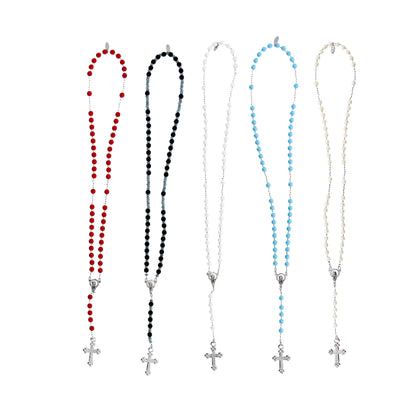 Collana Corona del Rosario, grani in vetro di Murano 6 mm