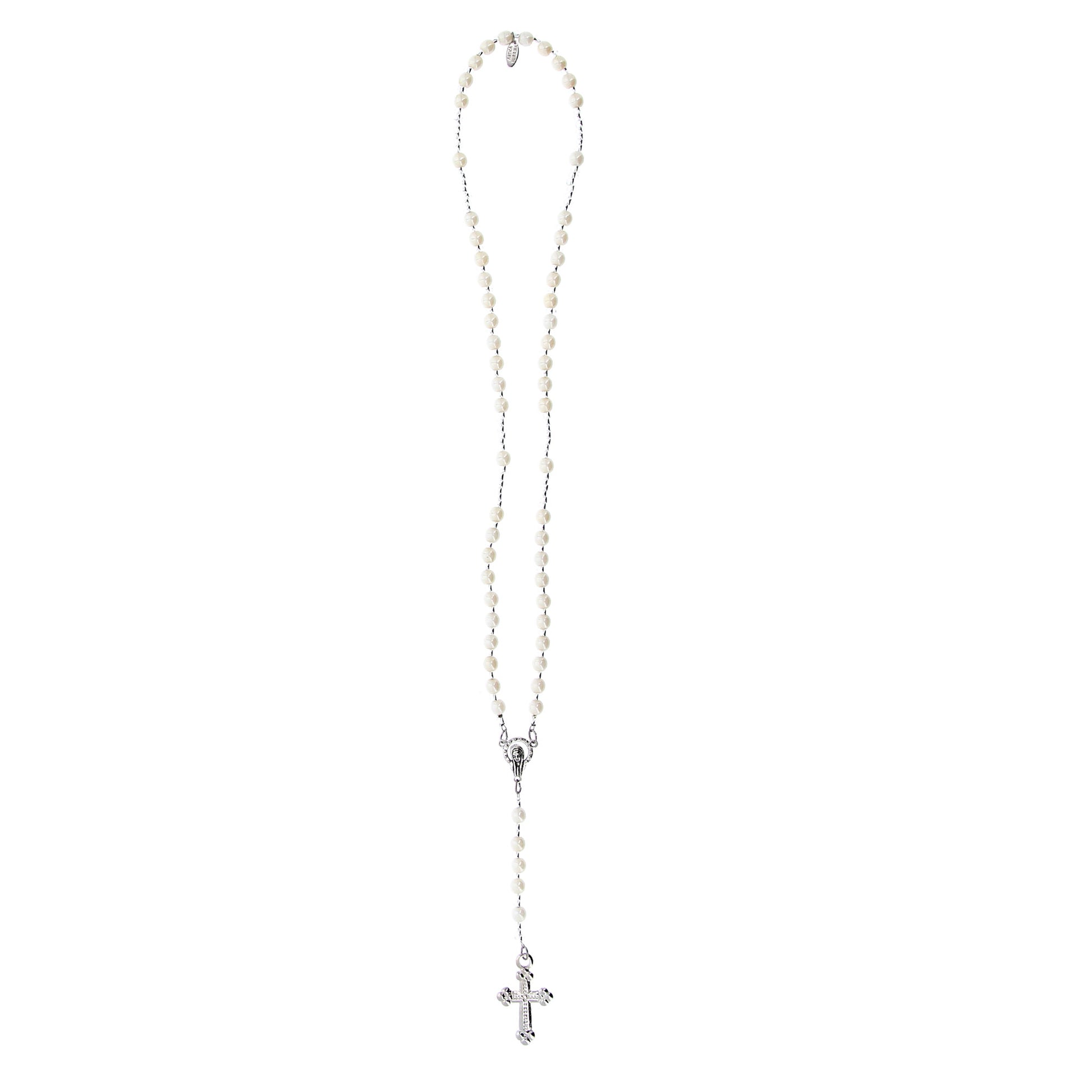 Collana Corona del Rosario, grani in vetro di Murano 6 mm