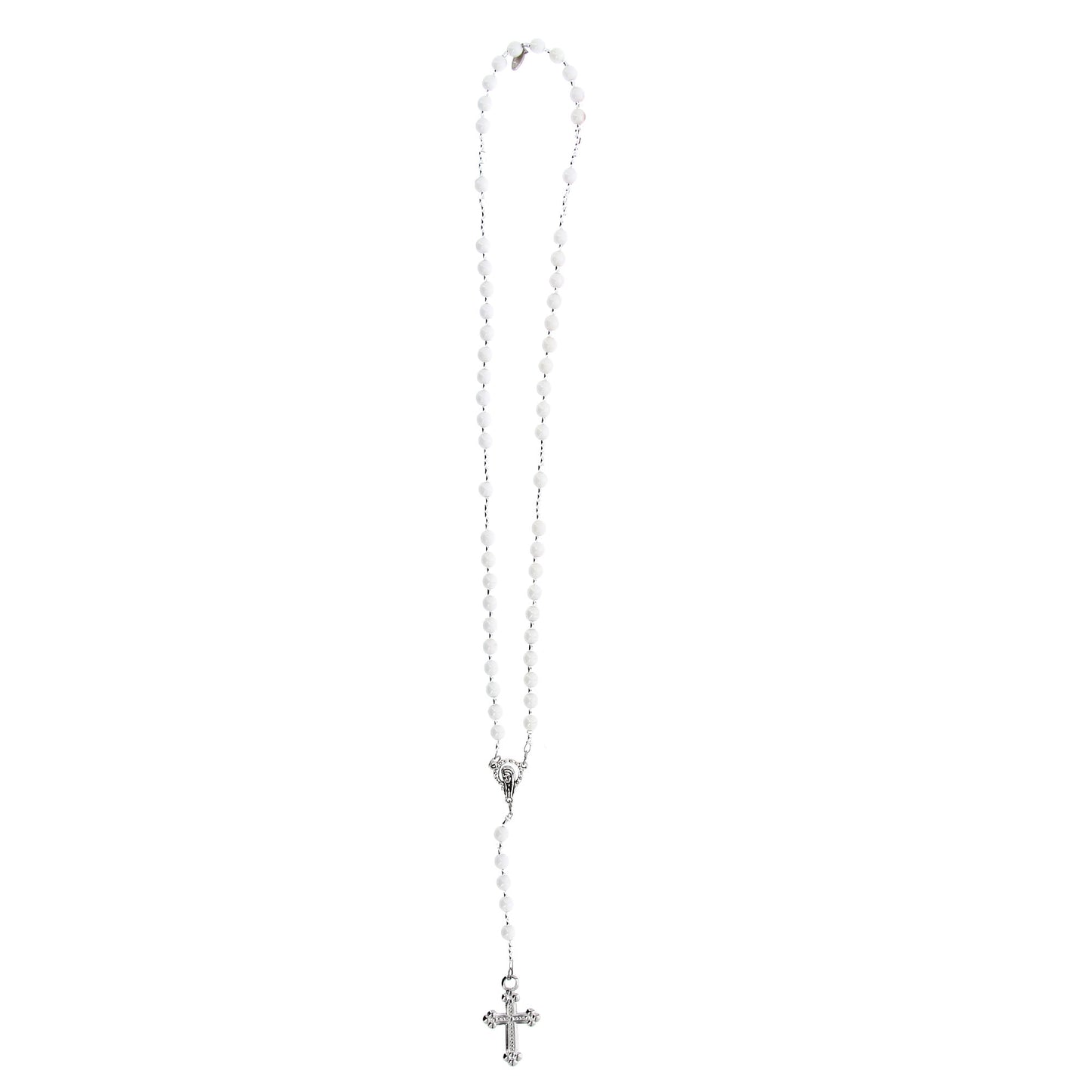 Collana Corona del Rosario, grani in vetro di Murano 6 mm