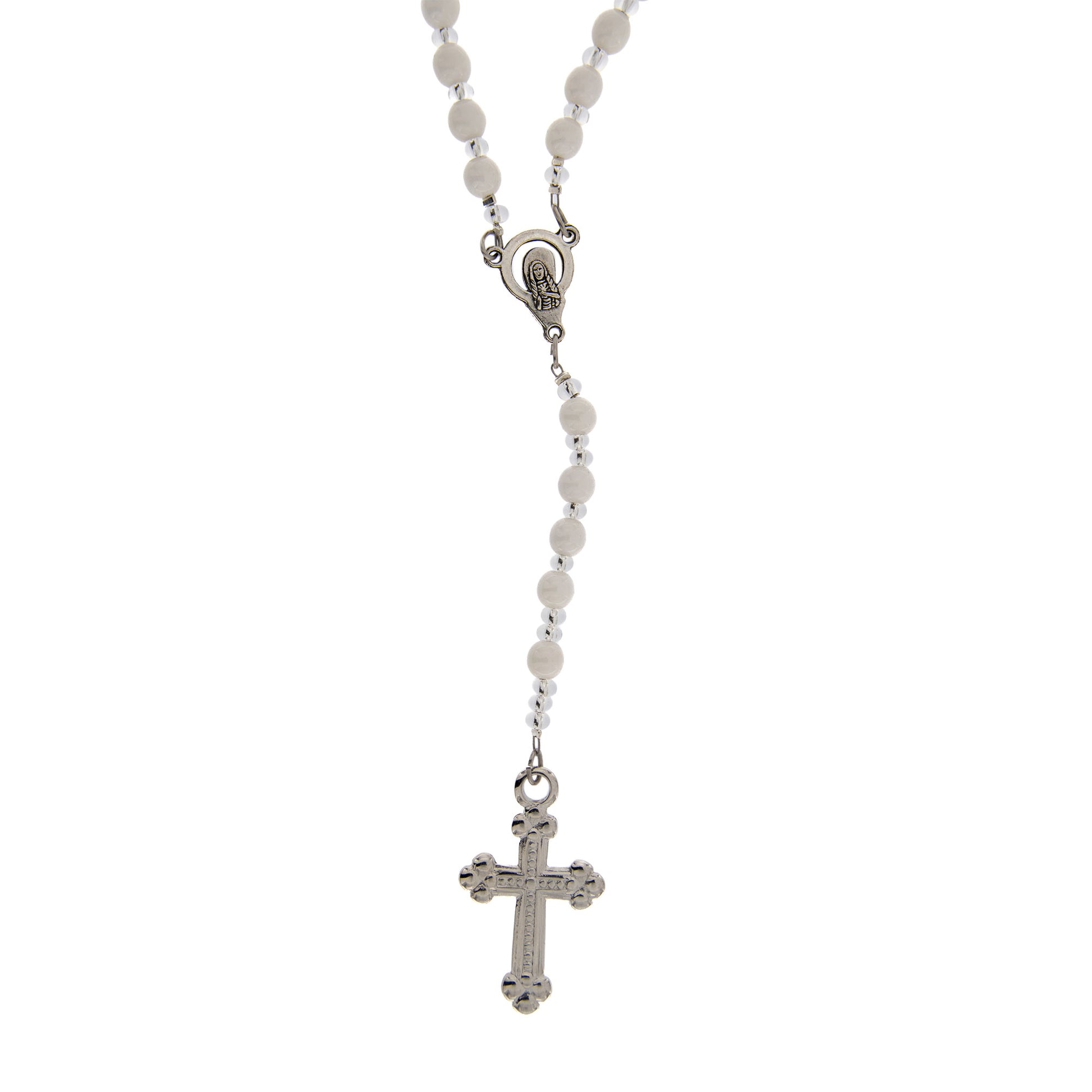 Collana Corona del Rosario, grani in vetro di Murano 6 mm