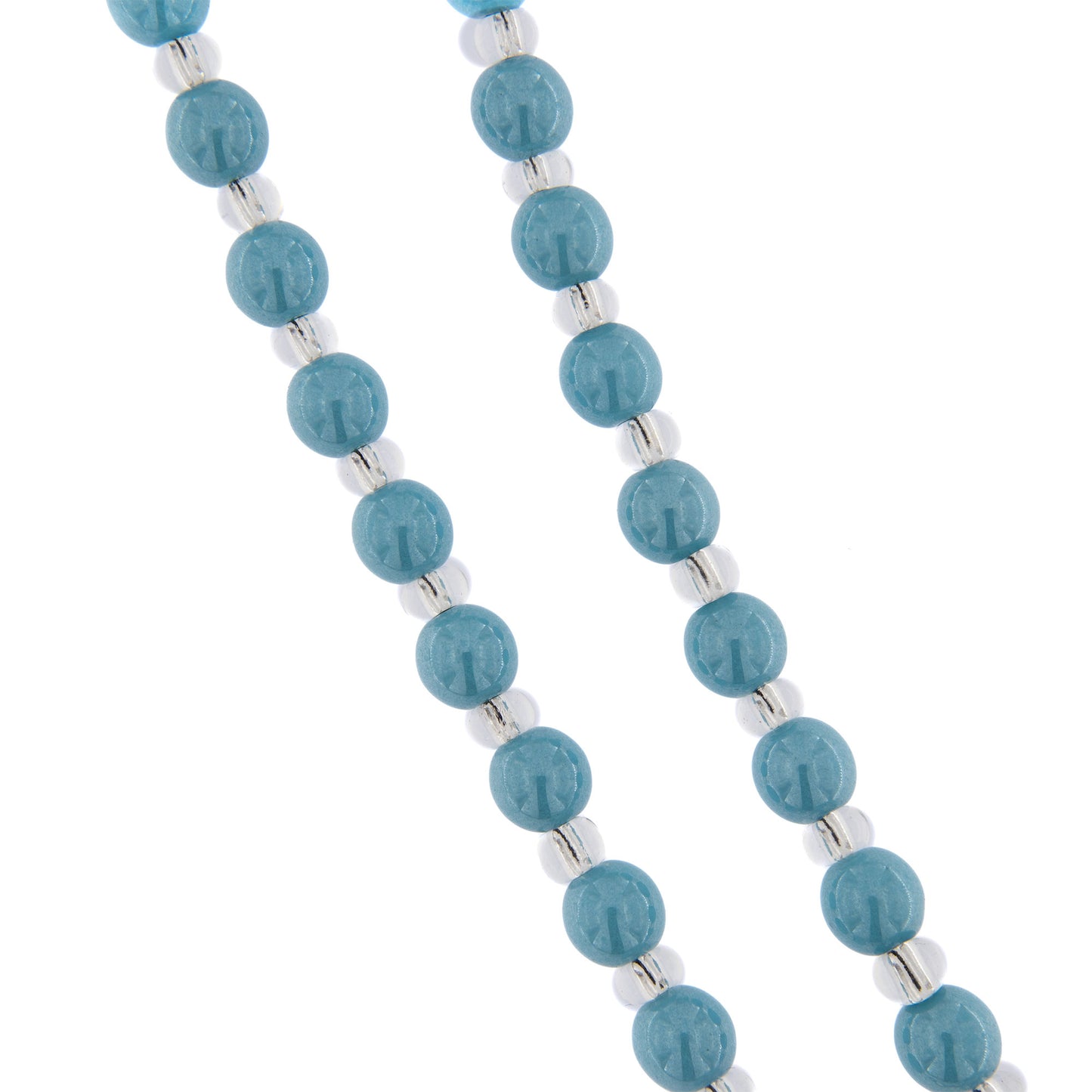 Collana Corona del Rosario, grani in vetro di Murano 6 mm