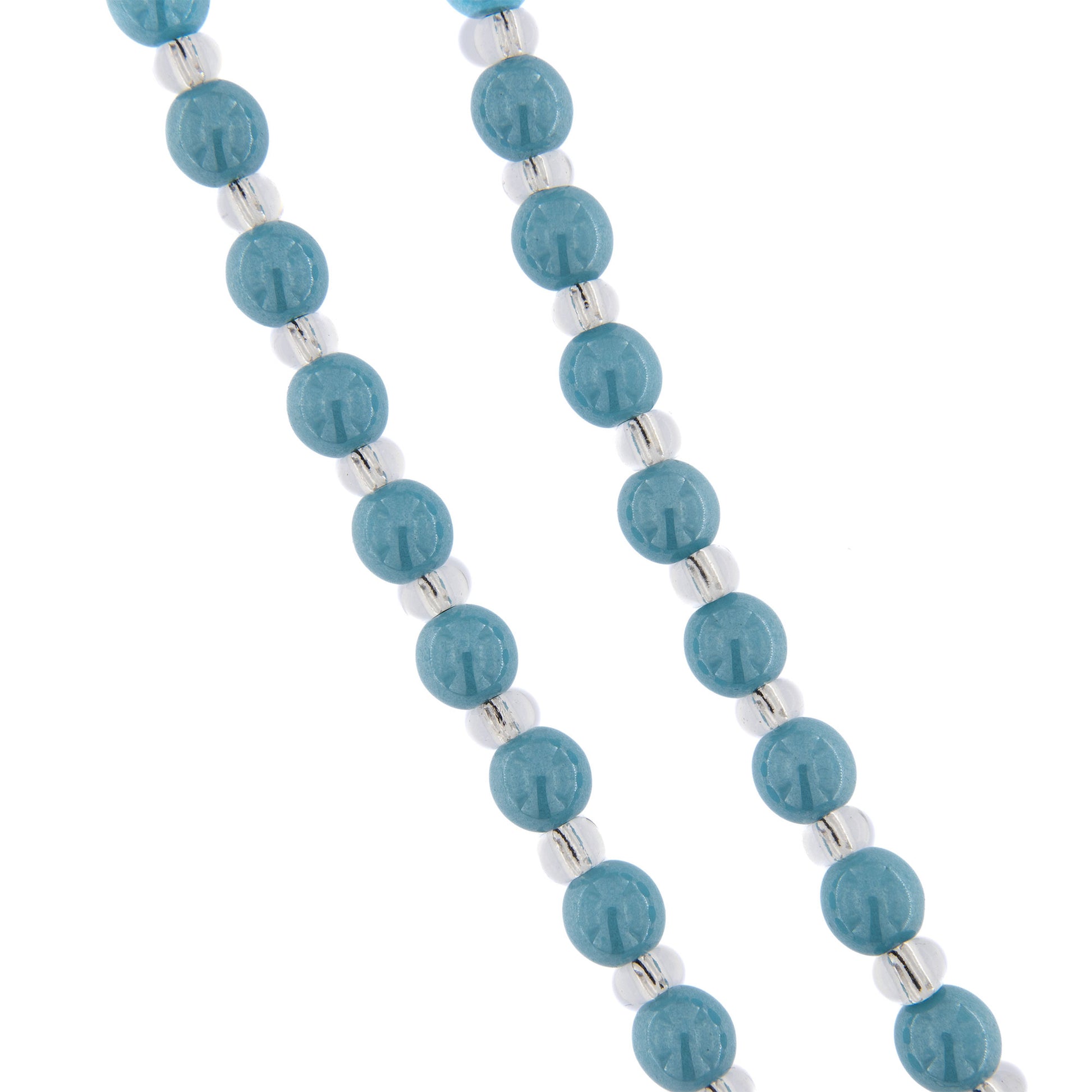 Collana Corona del Rosario, grani in vetro di Murano 6 mm