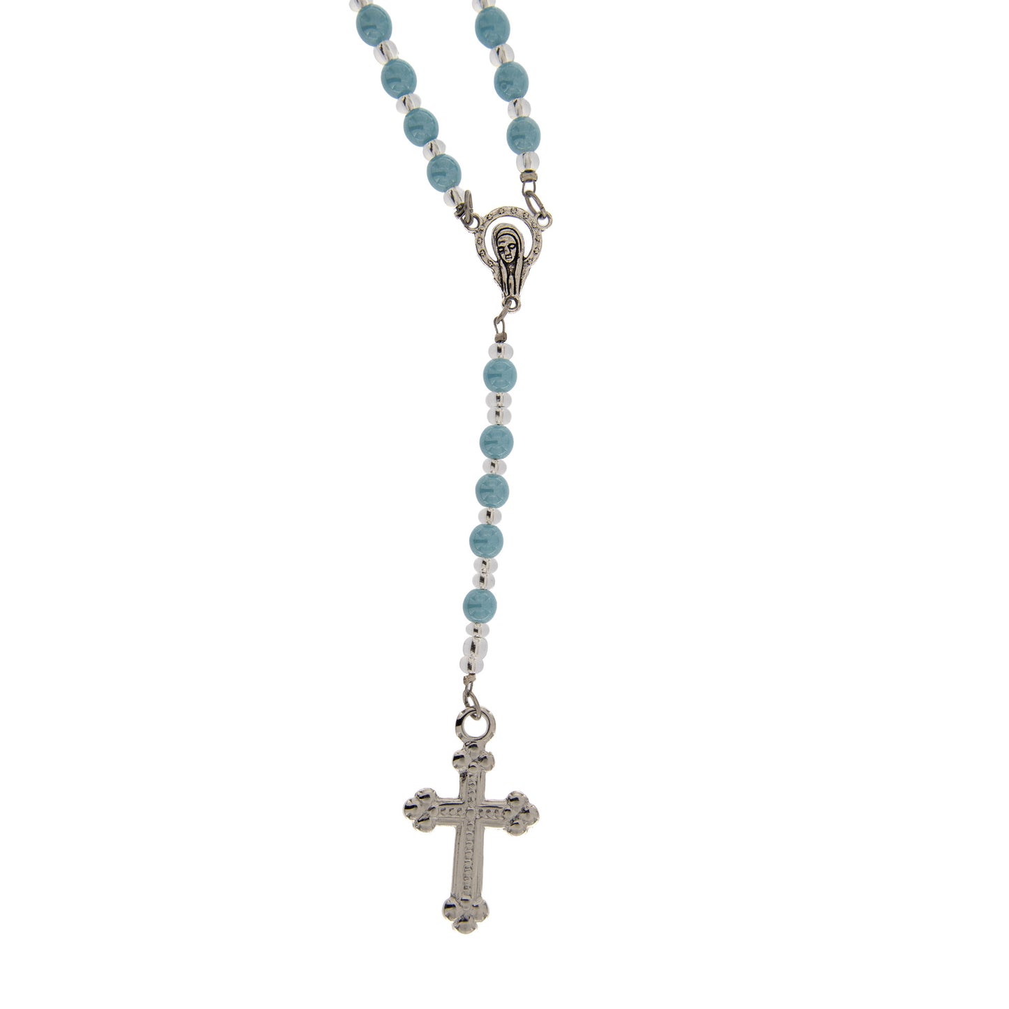 Collana Corona del Rosario, grani in vetro di Murano 6 mm