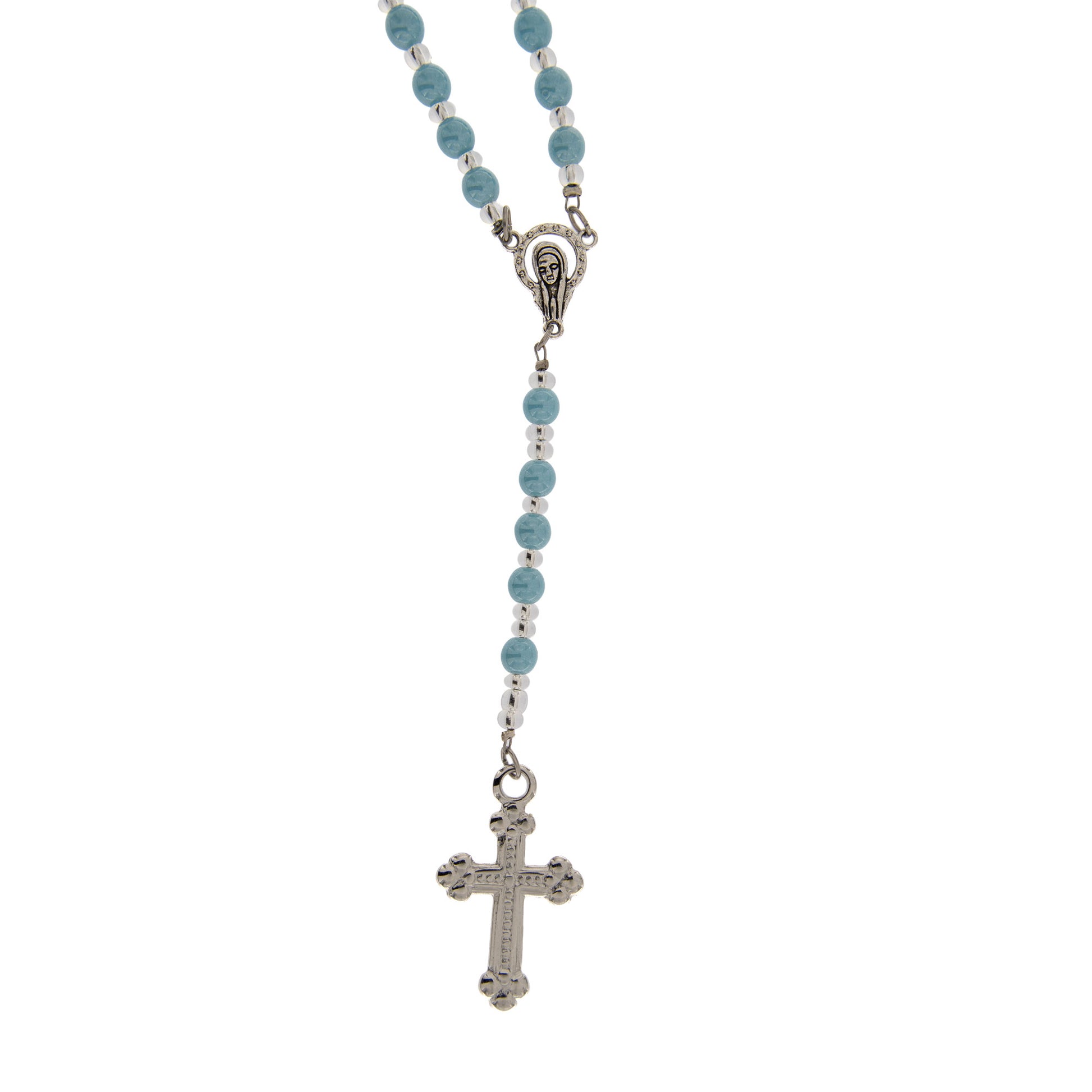 Collana Corona del Rosario, grani in vetro di Murano 6 mm