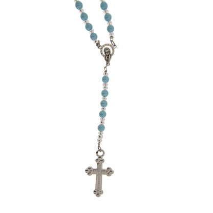 Collana Corona del Rosario, grani in vetro di Murano 6 mm