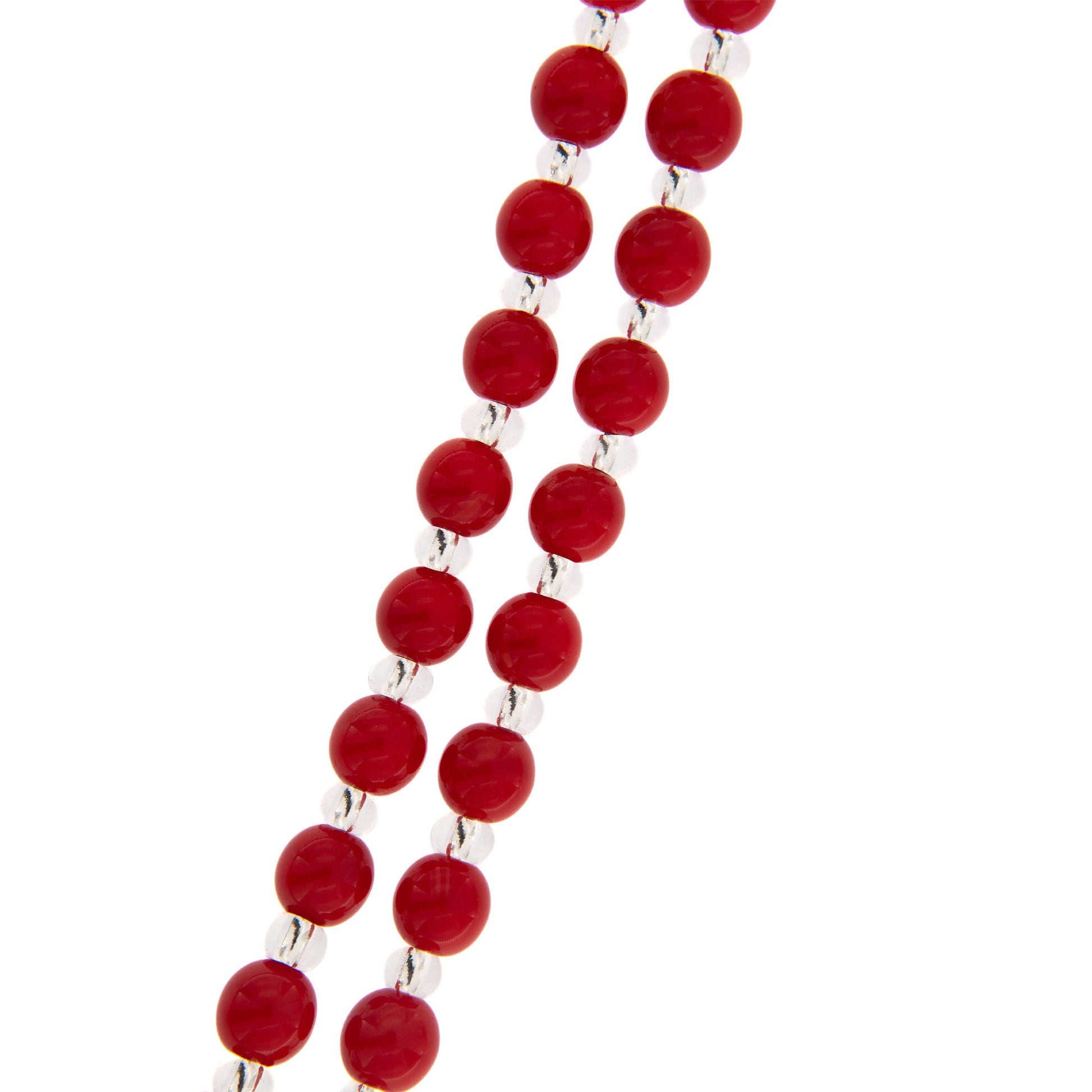 Collana Corona del Rosario, grani in vetro di Murano 6 mm