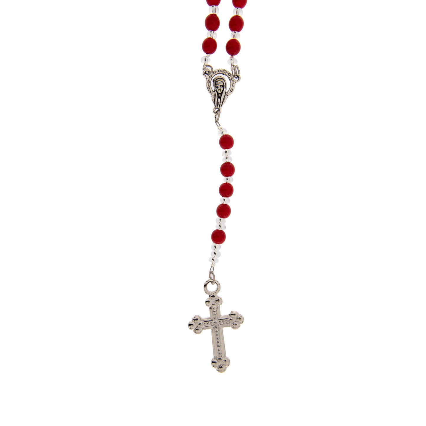 Collana Corona del Rosario, grani in vetro di Murano 6 mm