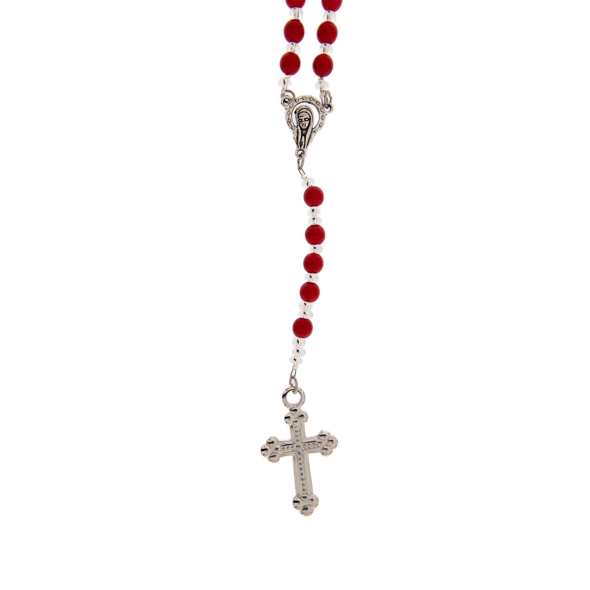 Collana Corona del Rosario, grani in vetro di Murano 6 mm