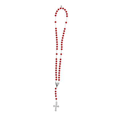 Collana Corona del Rosario, grani in vetro di Murano 6 mm