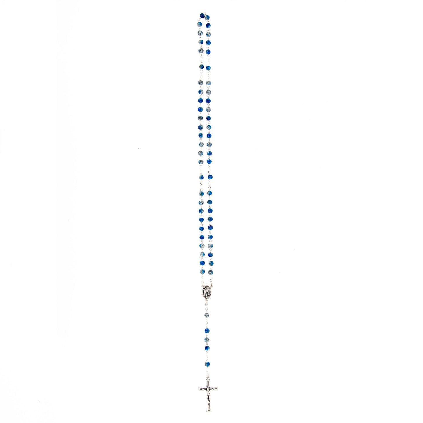Corona della Madonna di Fatima, grani in vetro maculato 6 mm