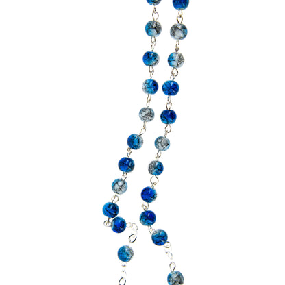 Corona della Madonna di Fatima, grani in vetro maculato 6 mm
