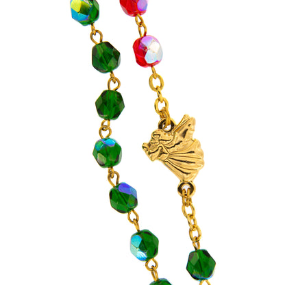 Corona del Natale con grani in vetro 6 mm e confezione