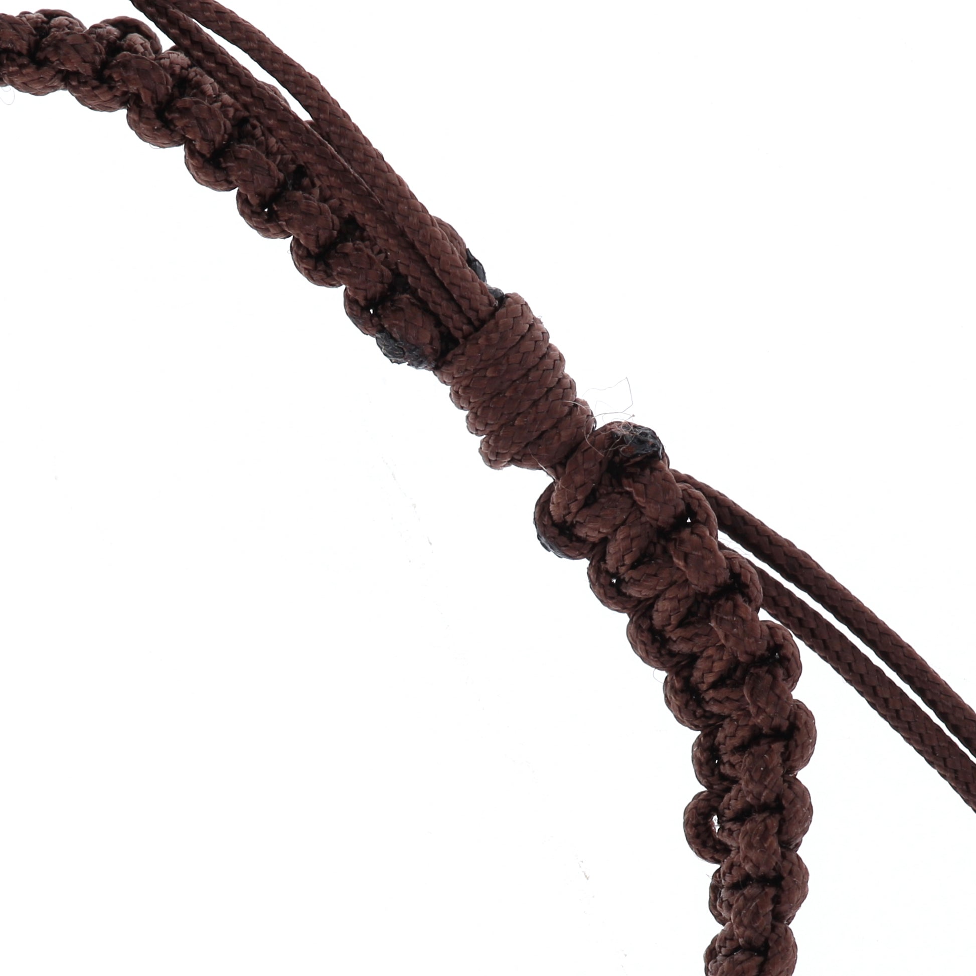 Bracciale decina in corda e grani in legno 7 mm