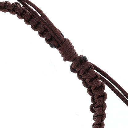 Bracciale decina in corda e grani in legno 7 mm