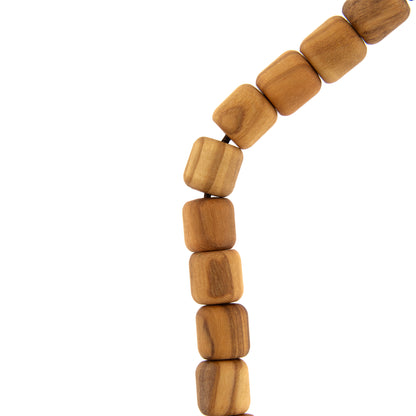 Bracciale decina san Benedetto in corda e grani in legno d'olivo 10 mm