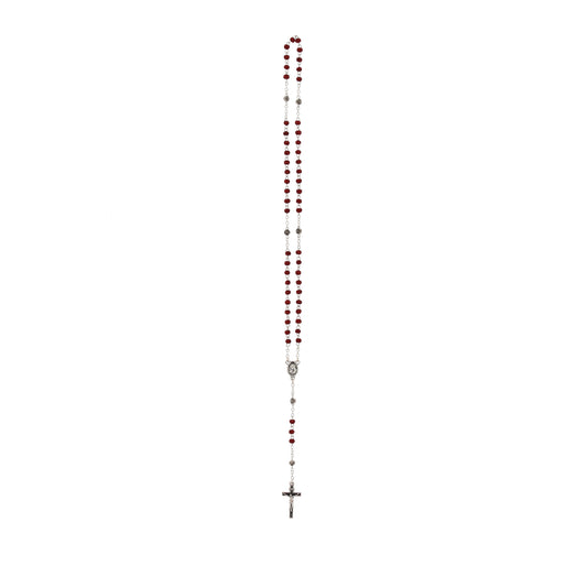 Corona in legno al profumo di rosa, grani diametro 3 mm