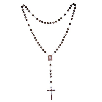 Rosario capoletto in legno,  grani tondi 2,4 cm