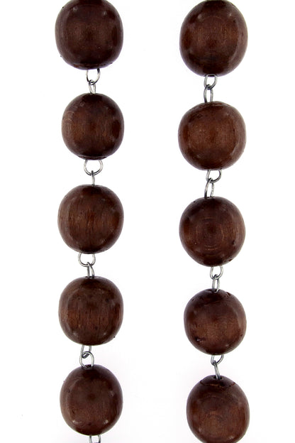 Rosario capoletto in legno,  grani tondi 2,4 cm