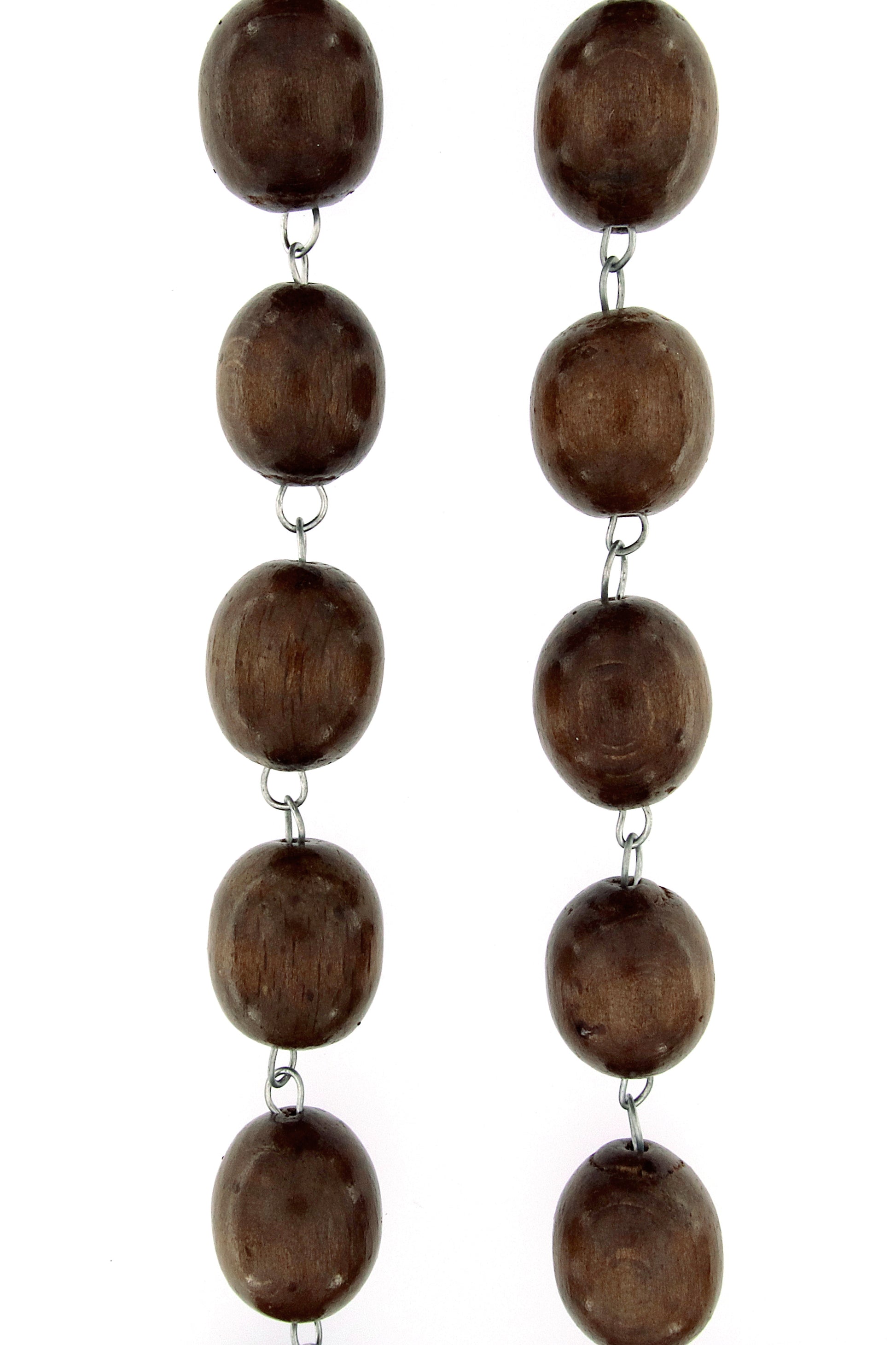 Rosario capoletto in legno, grani ovali 2,7 cm