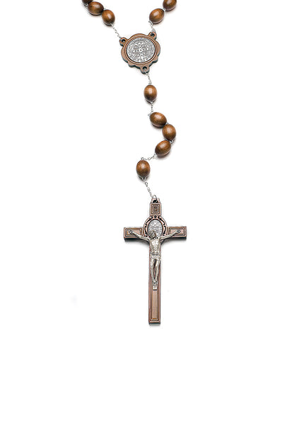 Rosario capoletto San Benedetto in legno, grani 3 cm
